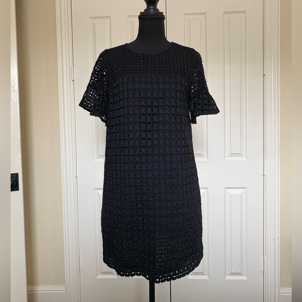Banana Republic Black Eyelet Dress